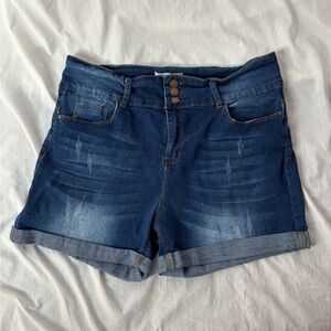 Oak & Poppy women’s jean shorts size14 cuffed stretchy